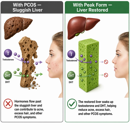 Peakform Thyroid & Liver Support -  Stop PCOS Hair Growth From The Root